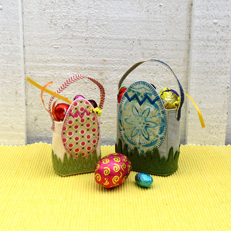 Machine embroidery in the hoop (ITH) Easter egg bag