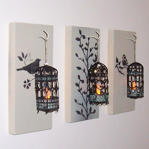 Machine embroidery in the hoop ITH FSL freestanding lace birdcage tea light holder