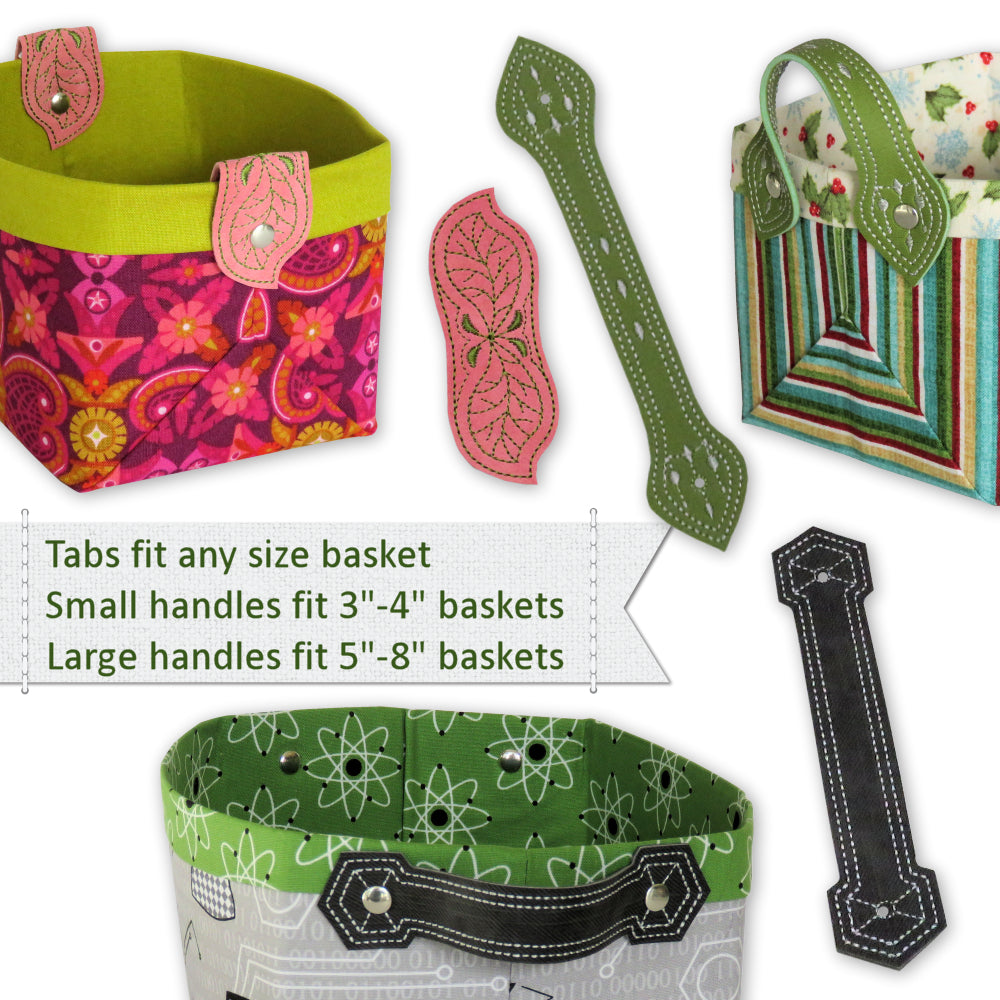 StitchSoup Machine Embroidery in the hoop ITH fabric basket handles
