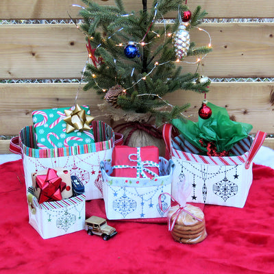 StitchSoup Machine Embroidery in the hoop ITH Christmas Baskets