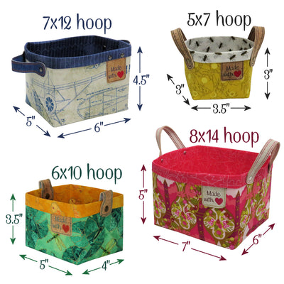 StitchSoup Machine Embroidery in the hoop ITH Fabric Baskets