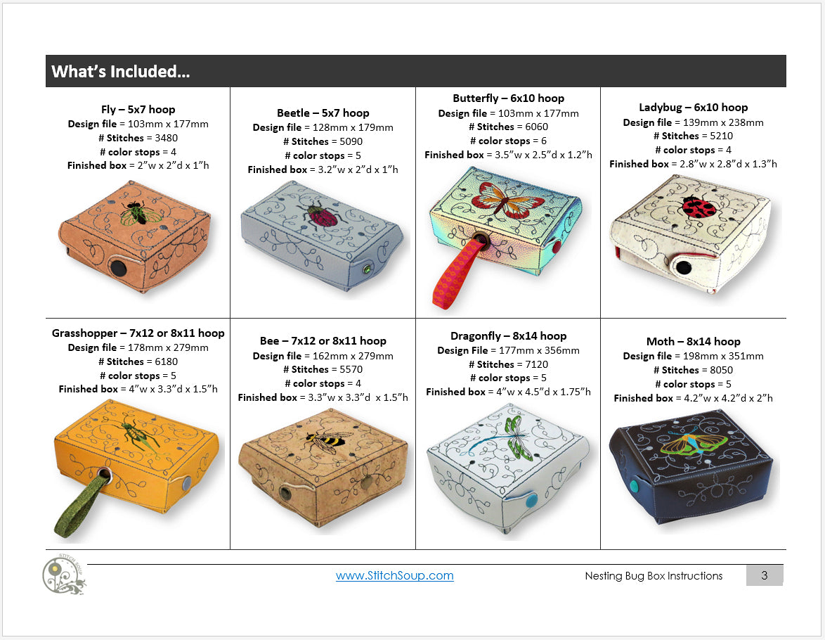 Nesting Bug Boxes - StitchSoup
