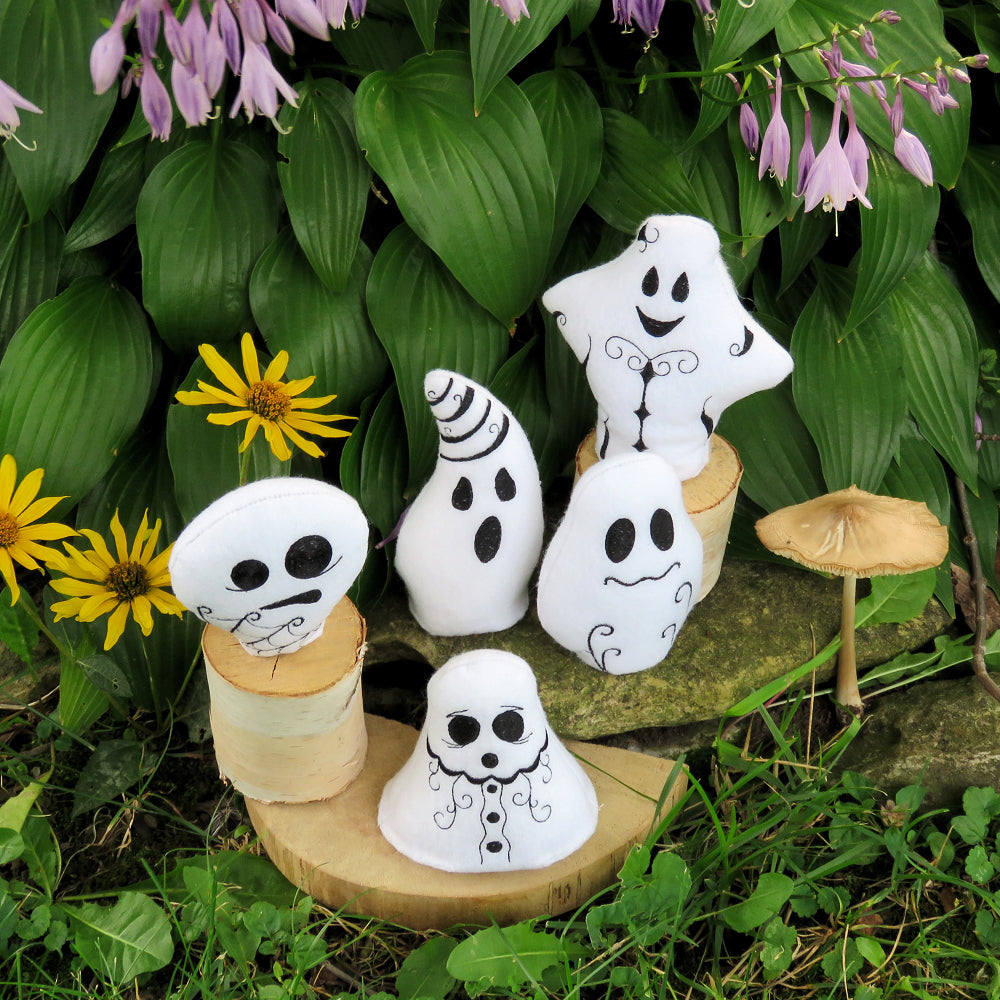 StitchSoup Machine Embroidery in the hoop ITH Stuffed Ghosts