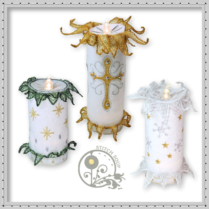StitchSoup machine embroidery in the hoop ITH Advent Candles
