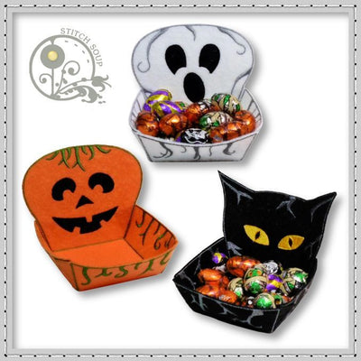 StitchSoup Machine Embroidery ITH Halloween Treat Bowls