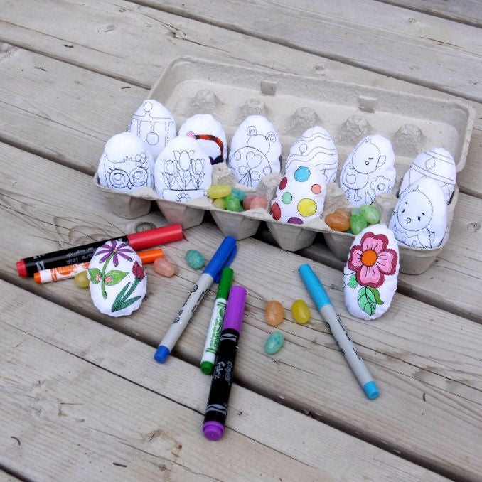 Machine embroidery in the hoop ITH coloring Easter eggs