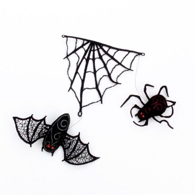 Halloween Hanging Lace & Felt Ornaments