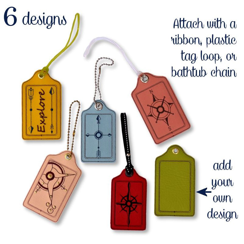 Embroidered luggage tags with snaps online