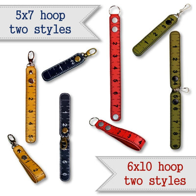 Digital Download Keychain Measuring Tape Embroidery Machine Design for the  5x7 Hoop 