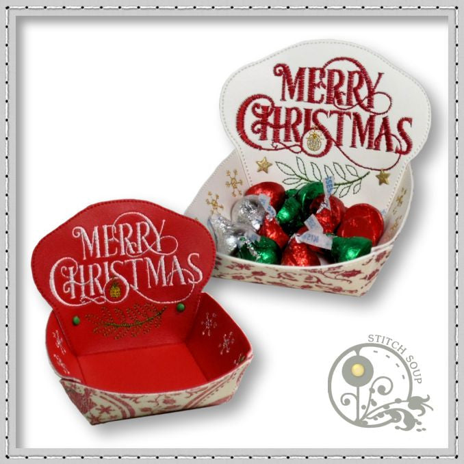 Machine embroidery in the hoop (ITH) bowls