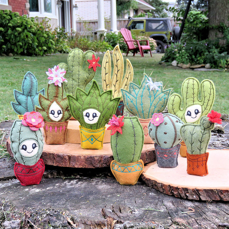 StitchSoup Machine Embroidery In the Hoop (ITH) stuffed cactus