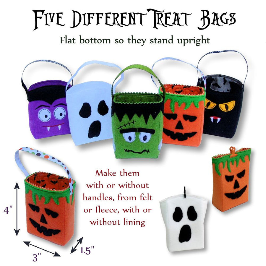 StitchSoup Machine Embroidery ITH Halloween Treat Bags