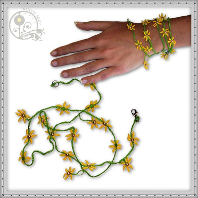 Machine embroidery in the hoop ITH FSL freestanding lace bracelet